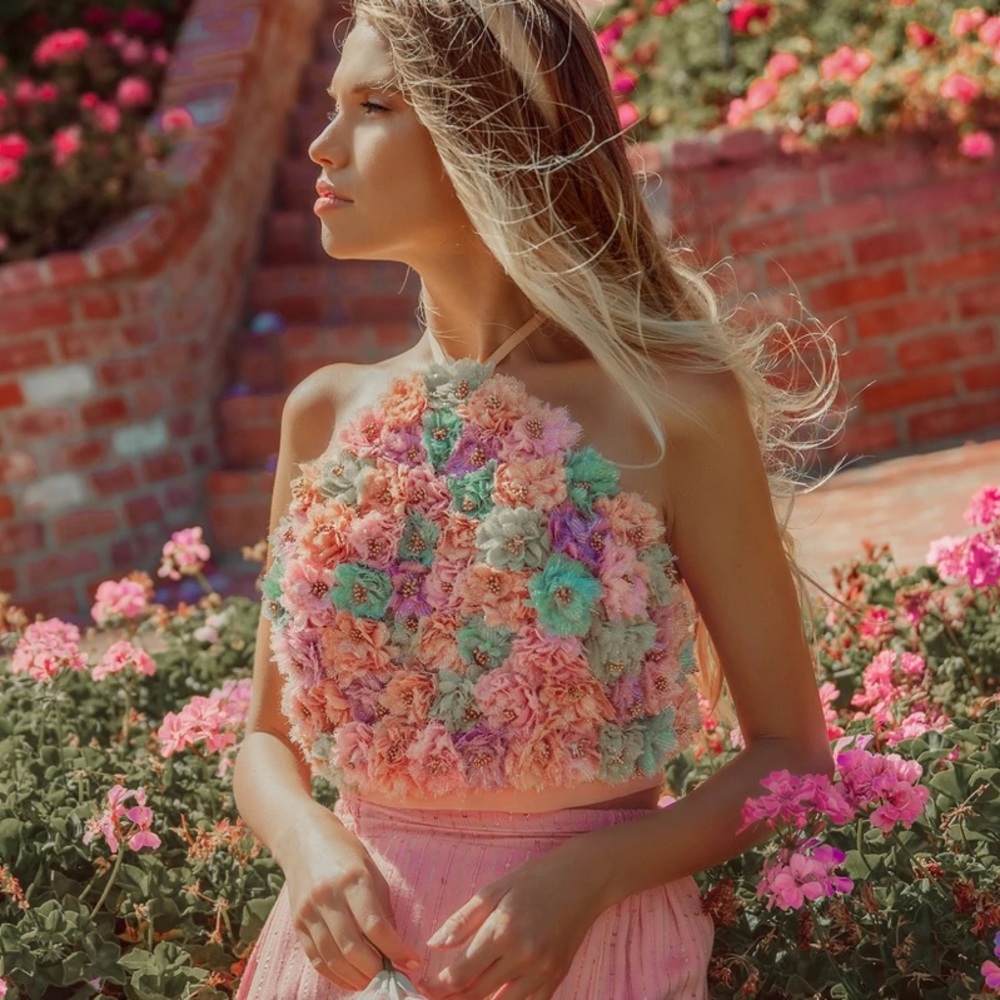 Sundress Hibiscus Halter Top Marbella NWT